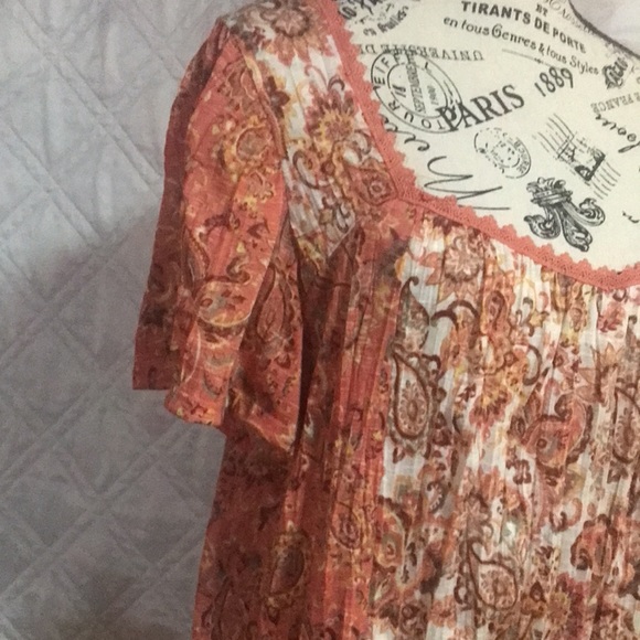 Absolutely Famous Orange Short Sleeve Shirt - size 2X - Picture 5 of 7